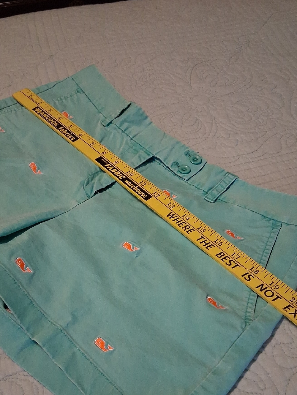 Vineyard Vines Turquoise Shorts with Orange Whale Embroidery - Picture 3 of 6